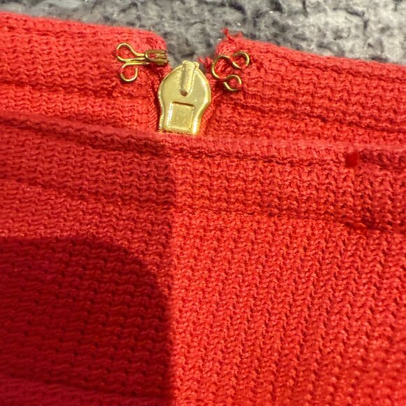 Tory Burch X Bergdorf Goodman Coral/Orange Brown Linen Pleated Mini - Picture 7 of 12